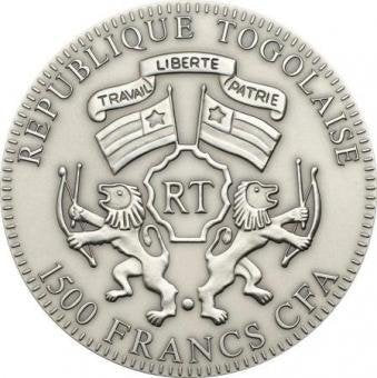 Togo. 1500 Francs 2013 Lunar Snake