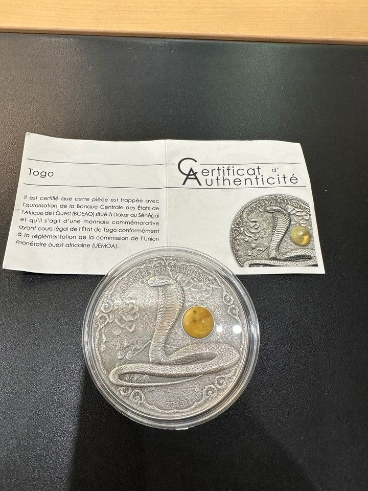Togo. 1500 Francs 2013 Lunar Snake