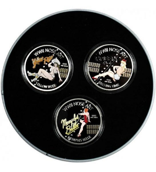 WWII Nose Art - 3-Coin Set 3 x 1 oz