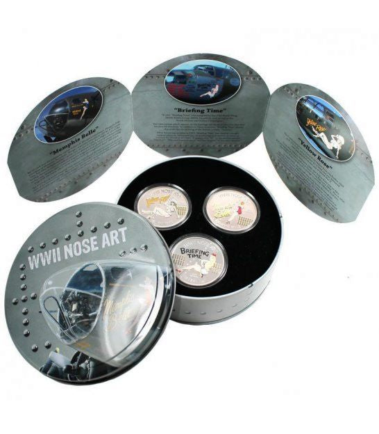 WWII Nose Art - 3-Coin Set 3 x 1 oz