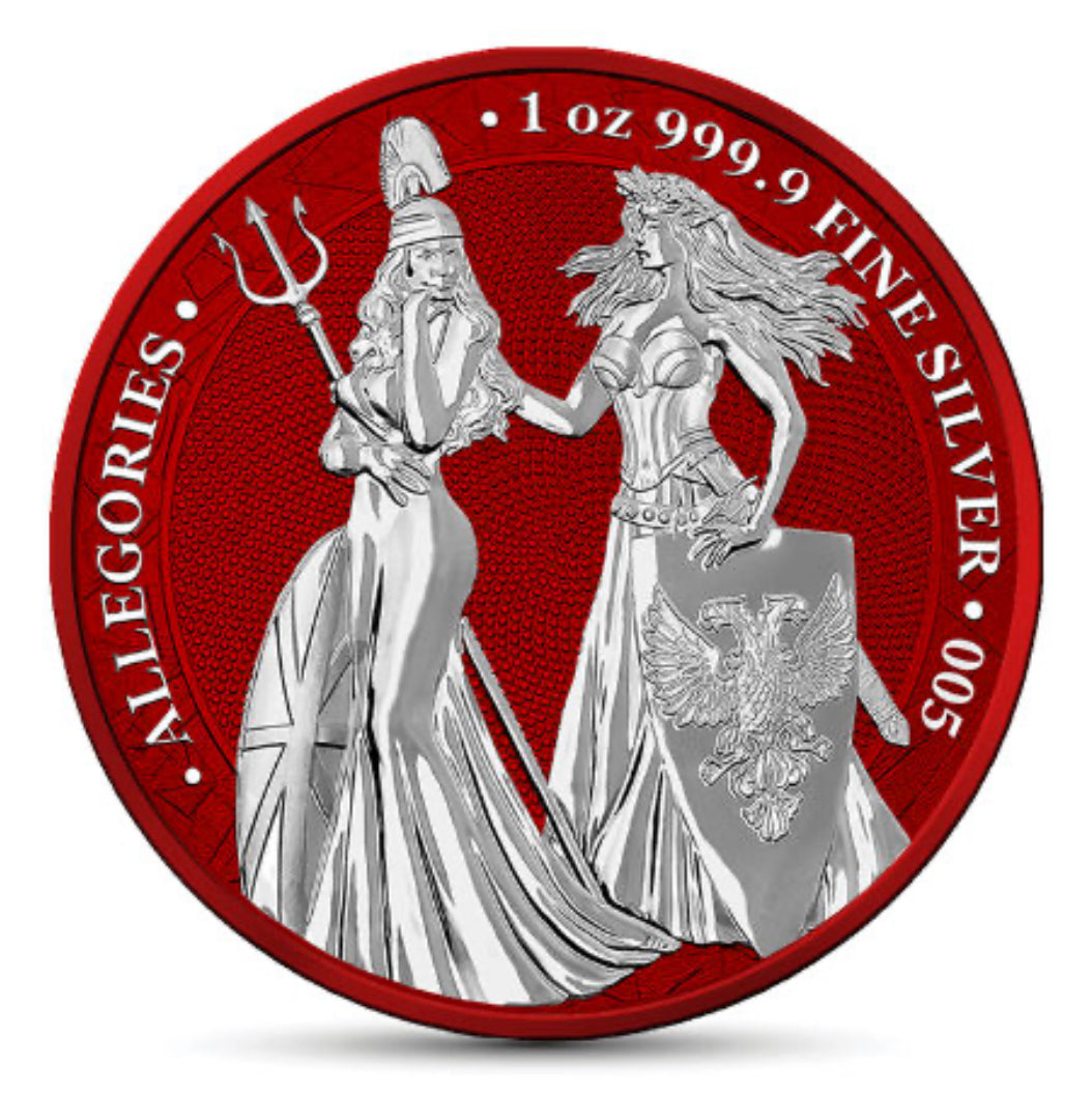 The Allegories - Colombia and Germania (Space Red) 1 oz