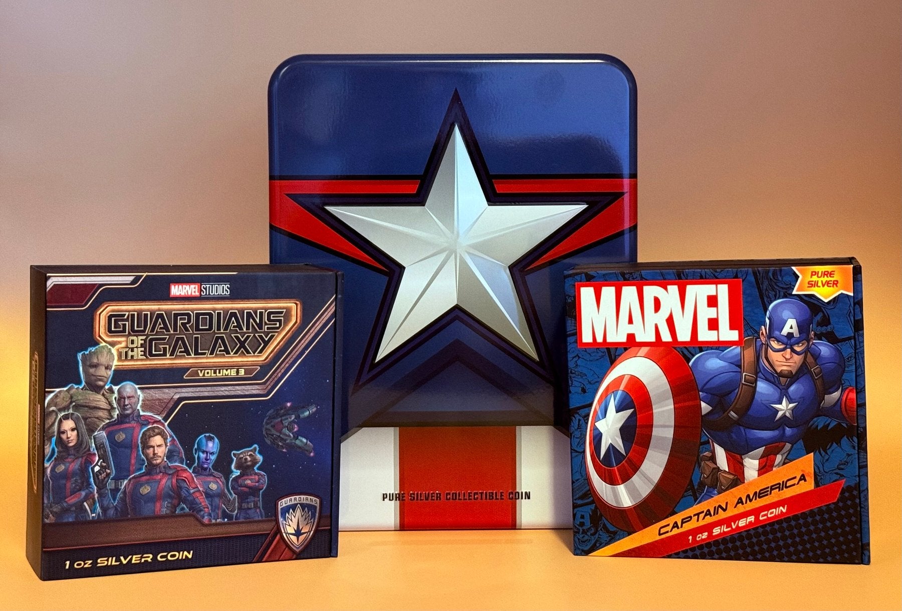Marvel - Captain America, Bouclier &amp; Guardians of the Galaxy - 3 x 1 oz