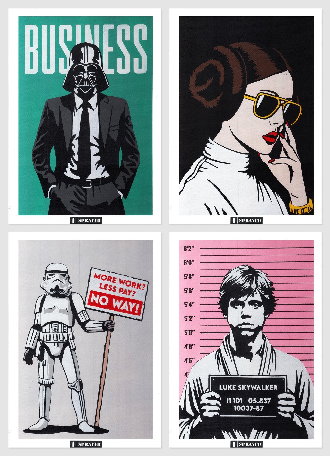 Star Wars Mix Business Vader, Lola Leia, Stormtrooper Strike and Luke Mugshot - Kastellan