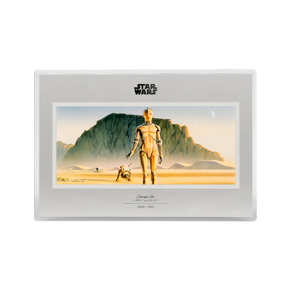 Niue - Star Wars™ - Concept Art - C-3PO and R2-D2 Foil - 1 oz
