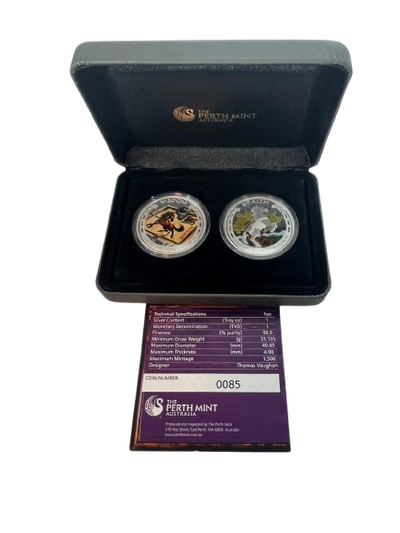 Tuvalu - Good Fortune - Lunar Pferd 2er Münzset - 2 oz