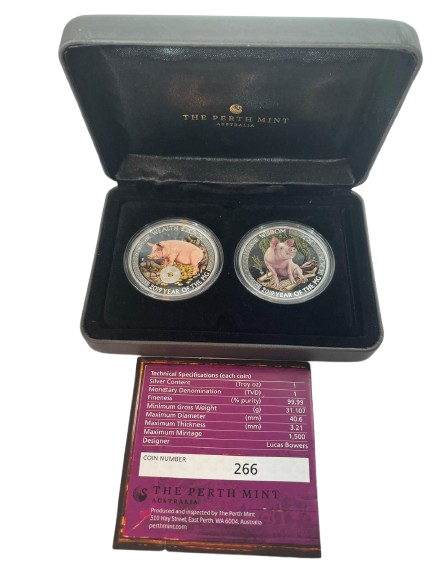 Tuvalu - Good Fortune - Lunar Pig 2 coin set - 2 oz