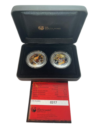 Tuvalu - Gutes Omen - Lunar Schlange 2er Münzset - 2 oz