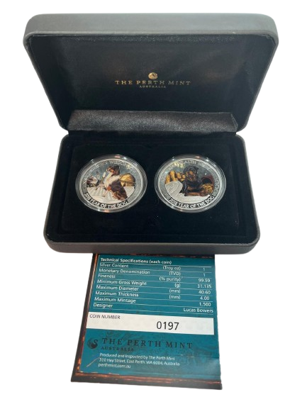 Tuvalu - Good Fortune - Lunar Dog 2 coin set - 2 oz