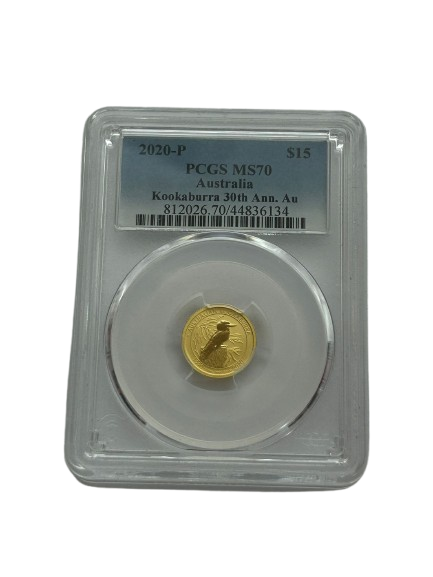 Australia - Kookaburra 30th Anniversary Gold - PCGS MS 70  - 1/10 oz