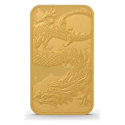 Australia - Rectangle Dragon - Sunna - 24 k Gold Fully Gilded