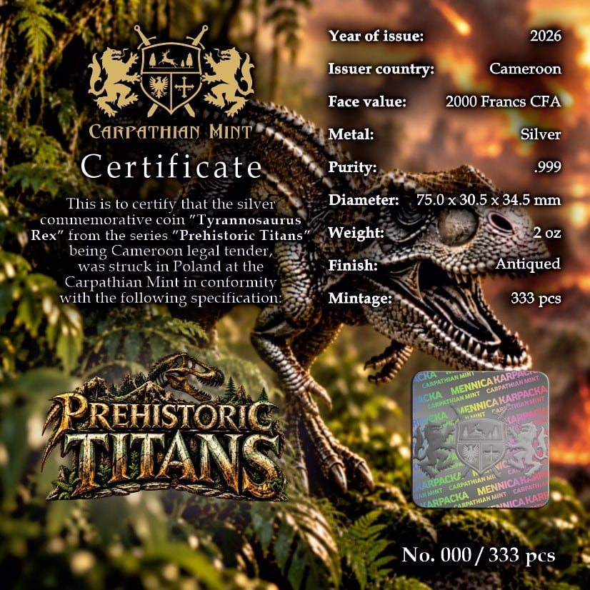 Cameroon - Prehistoric Titans - Tyrannosaurus Rex