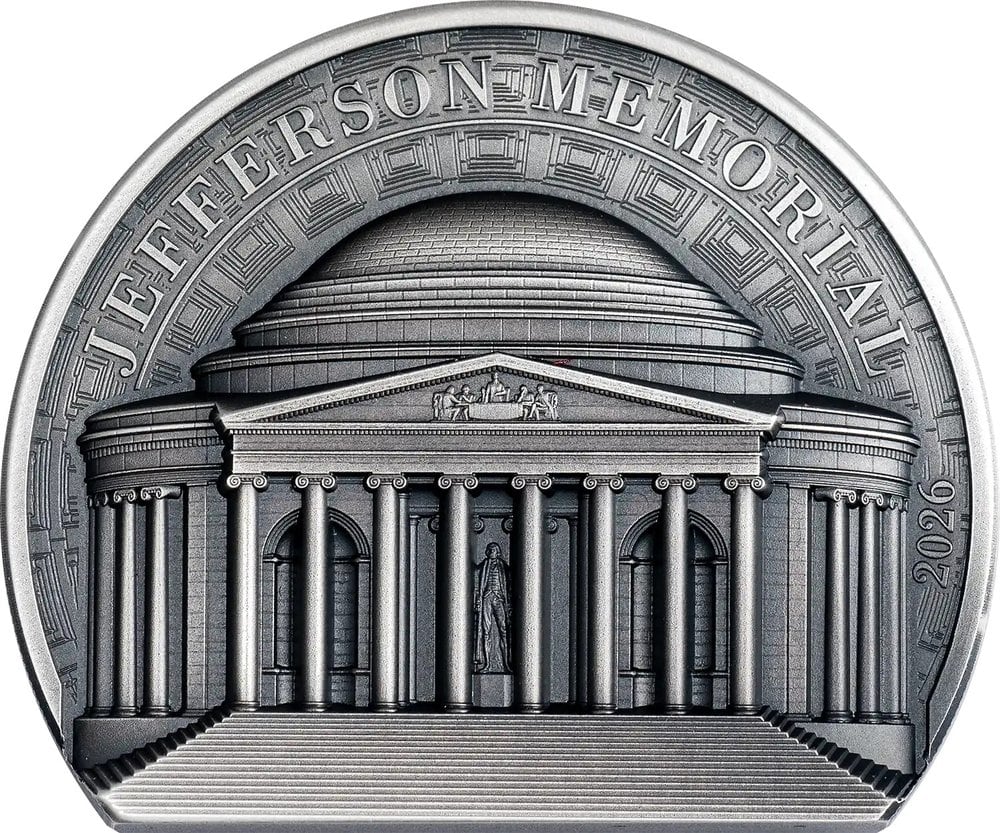 Cook Islands - Historical Monuments 2026 – Jefferson Memorial - 2 oz