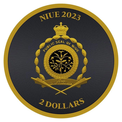 Niue - Lucky Clover Black Platinum Gold Gilded