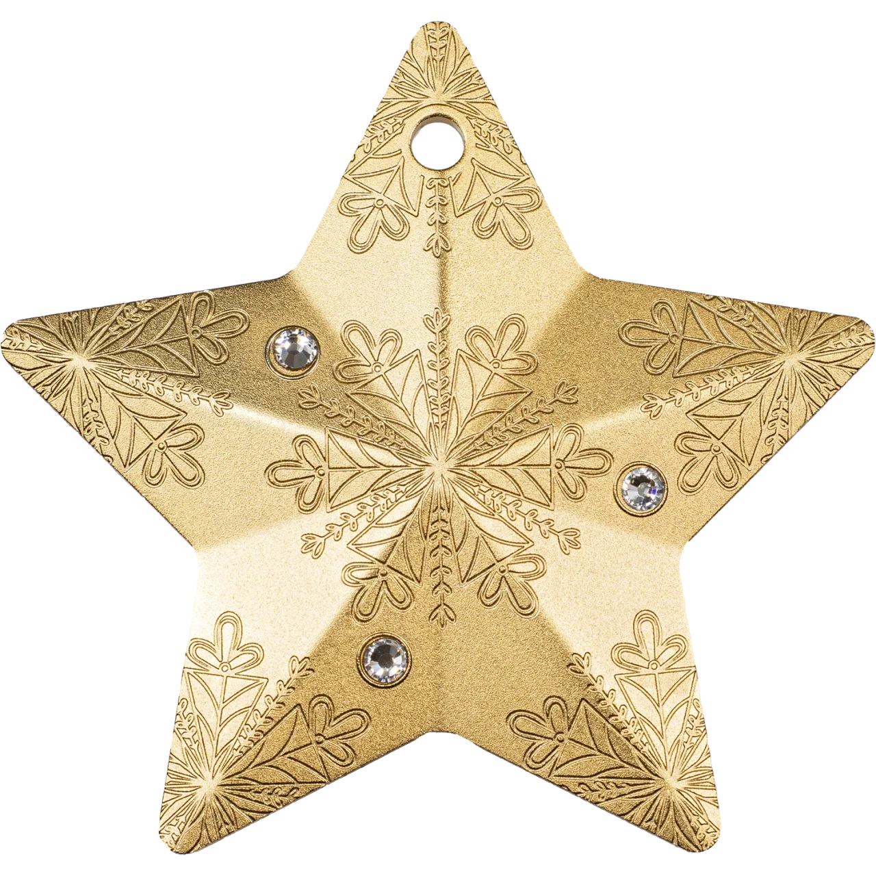 Cook Islands - Holiday Ornaments 2023 – Snowflake Star - Gilded - 1 oz