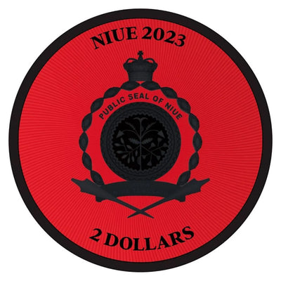 Niue - Lucky Clover Cyber Red Black Platinum