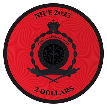 Niue - Lucky Clover Cyber Red Black Platinum