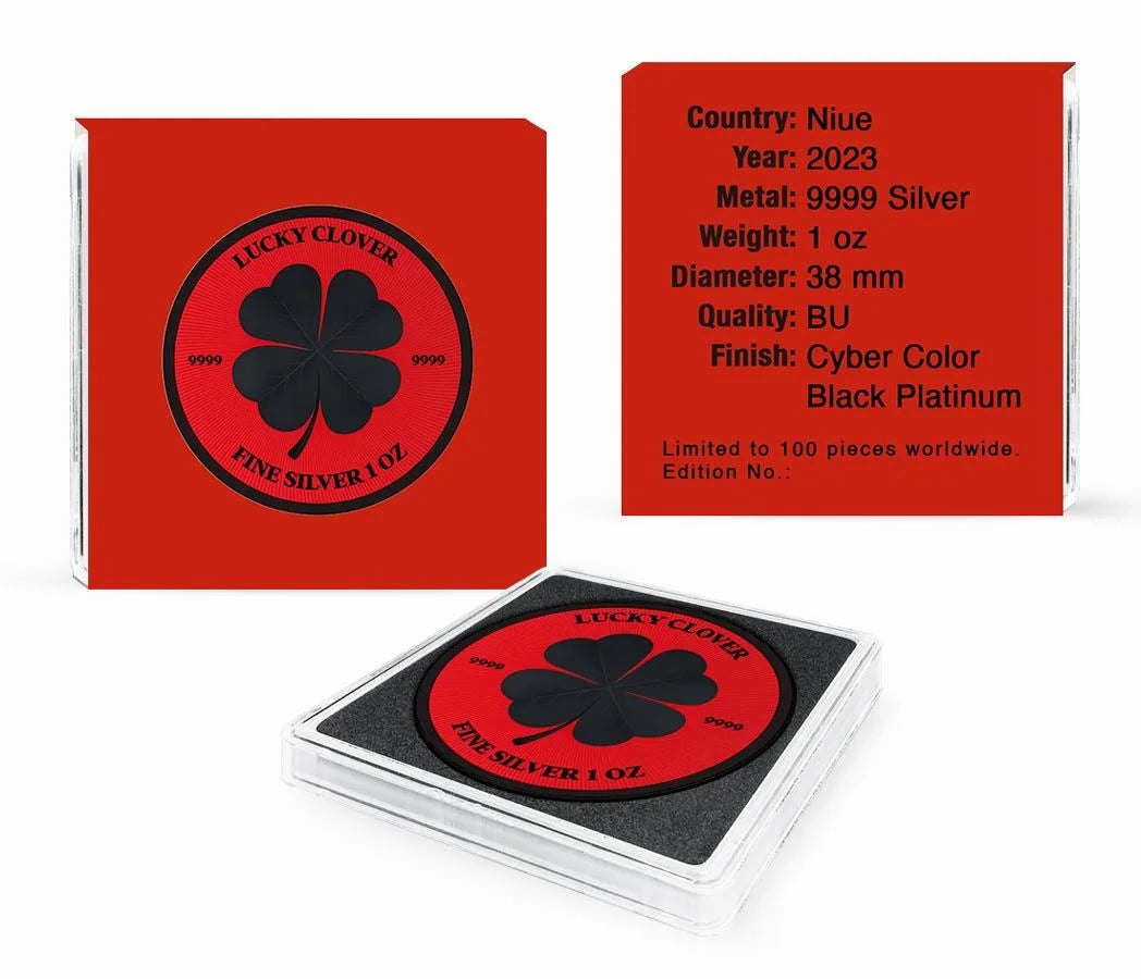 Niue - Lucky Clover Cyber Red Black Platinum