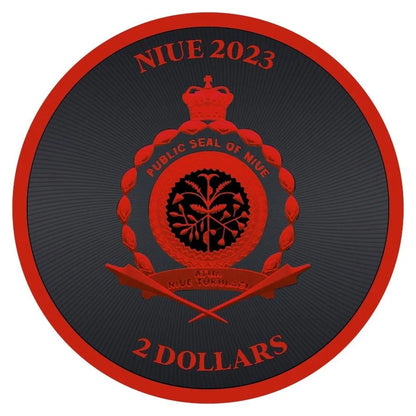 Niue - Lucky Clover Black Platinum Cyber Red