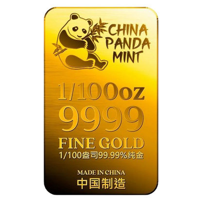 China Panda Mint - .9999 Fine Gold Bar
