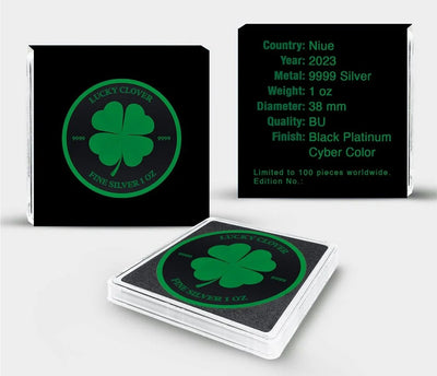 Niue - Lucky Clover Black Platinum Cyber Green