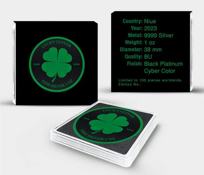 Niue - Lucky Clover Black Platinum Cyber Green