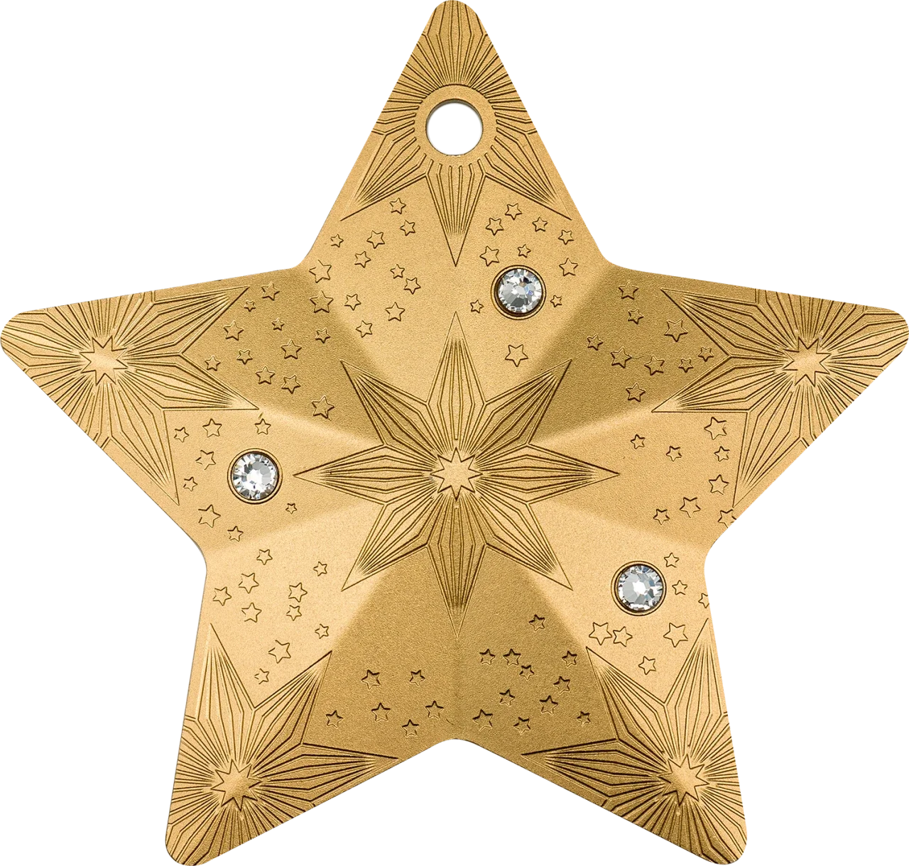 Cook Islands - Holiday Ornaments 2023 – Snowflake Star - Gilded - 1 oz