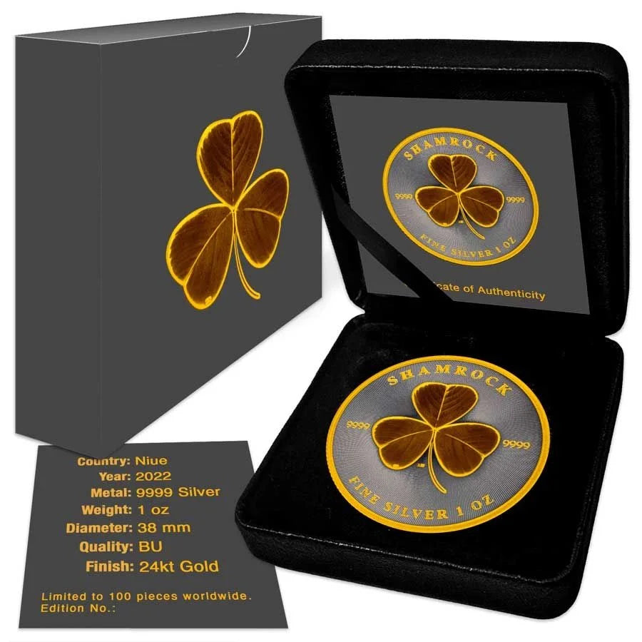 Niue - Shamrock Black Ruthenium 24kt Gold Gilded