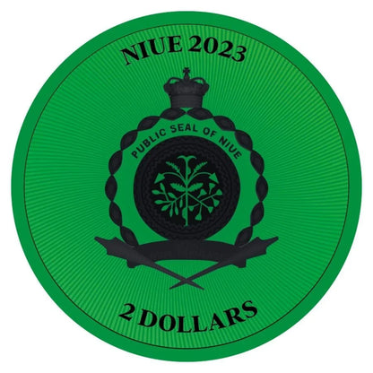 Niue - Lucky Clover Black Platinum Cyber Green