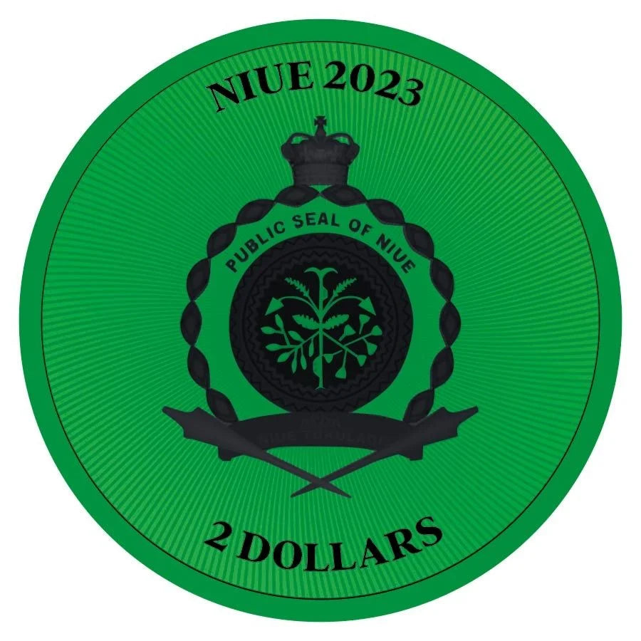 Niue - Lucky Clover Black Platinum Cyber Green