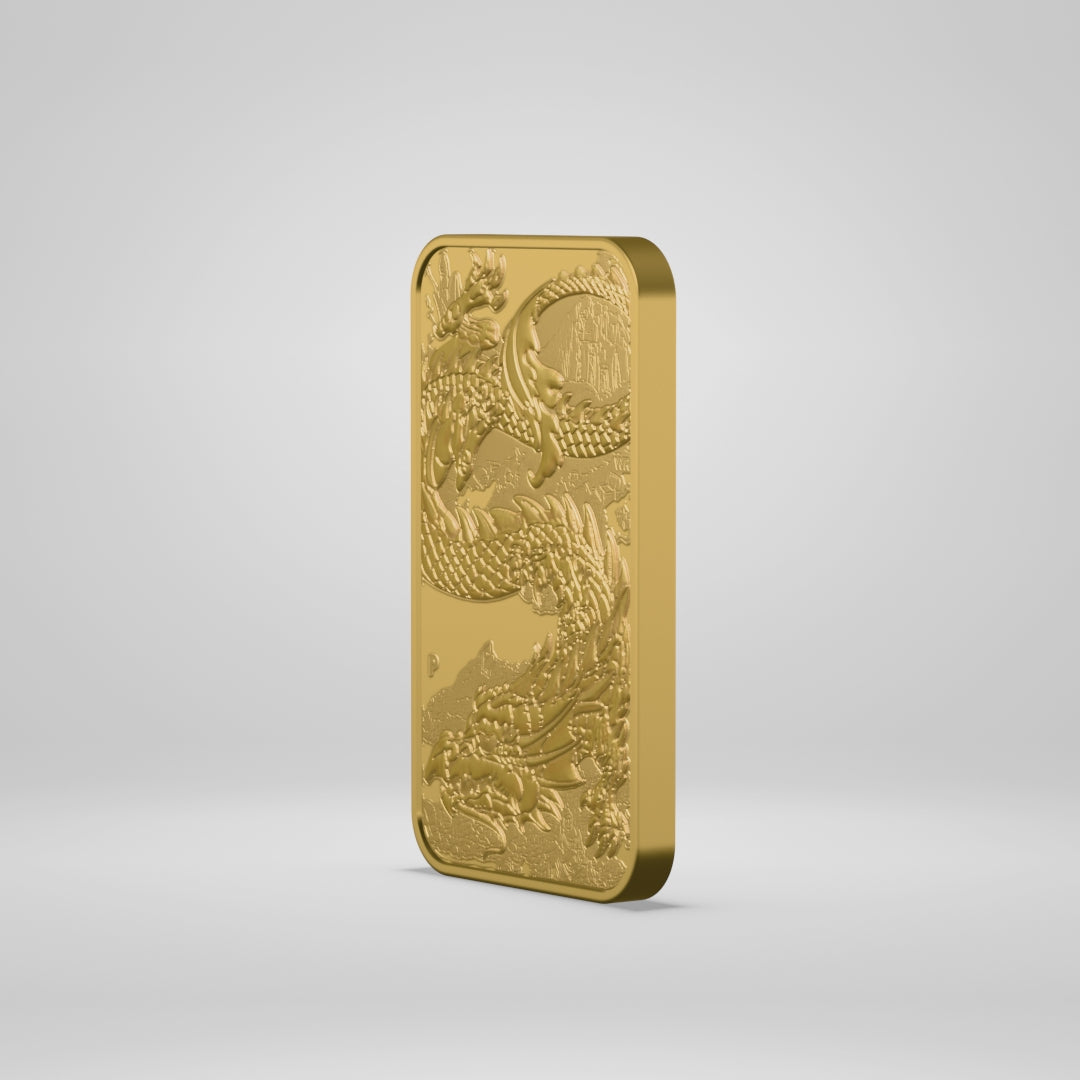 Load video: Australia - Rectangle Dragon - Sunna - 24 k Gold Fully Gilded