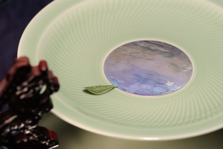 Chad -  Water Lilies 1907 By Claude Monet Celadon Porcelain - 2 oz